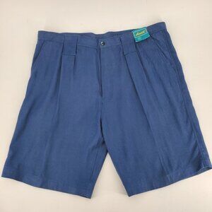Amati 100% Silk Shorts Slate Blue Size 42